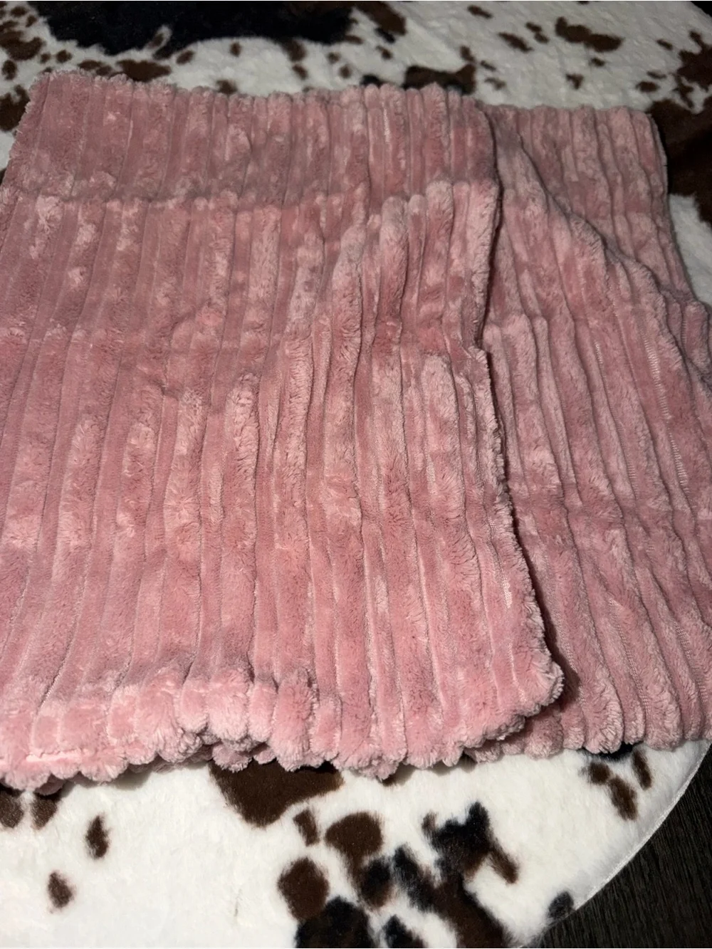 Plush Ribbed Lumbar Pillow - Baby Pink